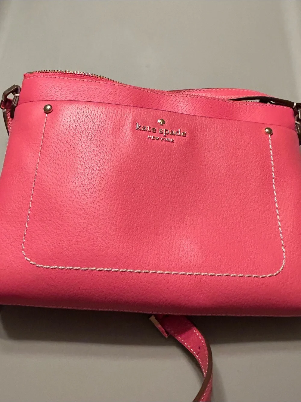 kate spade Hot Pink Pebbled Leather Wristlet Crossbody